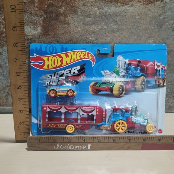Hot Wheels Super Rigs Car Nival Steamer Large Carnival Themed Truck Hauler Small - Picture 9 of 10